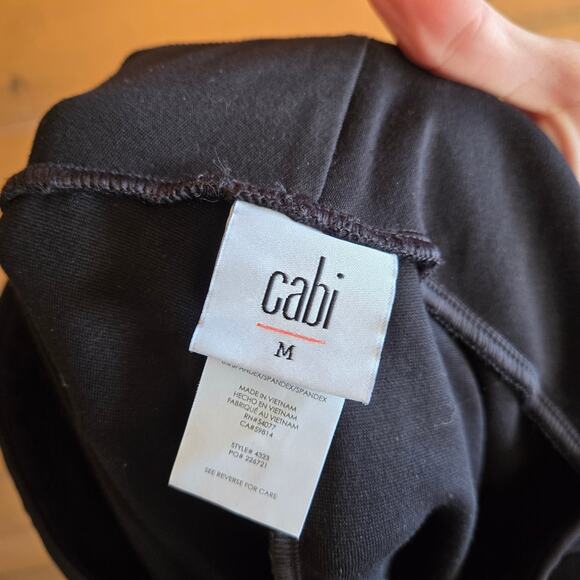 Cabi #4323 Tuxedo Legging Black Zip Pocket Pull On Pant High Waist Ankle Ponte - Picture 5 of 5